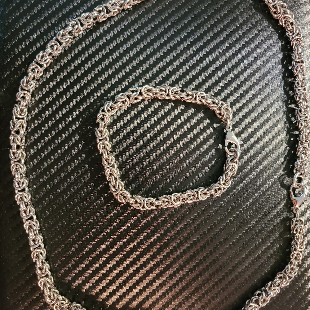 Byzantine Necklace and Bracelet stainless steel